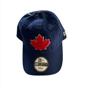 Toronto Blue Jays New Era Core Fit 49FORTY Fitted Hat Cap Royal Maple Leaf Sz S